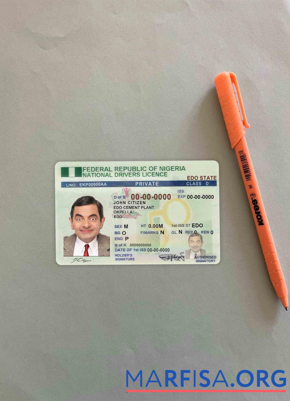 Printable Nigeria DL photolook download for verification